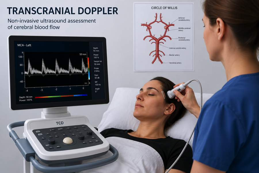 Transcranial Doppler procedure